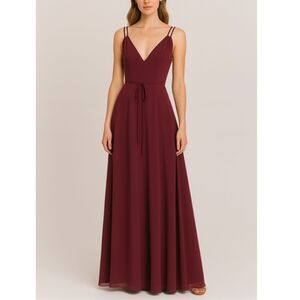 Marchesa Notte Valentia Gown Women’s 8 Burgundy Formal Bridesmaid Elegant Evenin